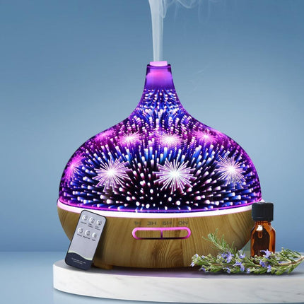 DEVANTI Aroma Aromatherapy Diffuser 3D LED Night Light Firework Air Humidifier Purifier 400ml Remote Control - Inspira Nutritionals