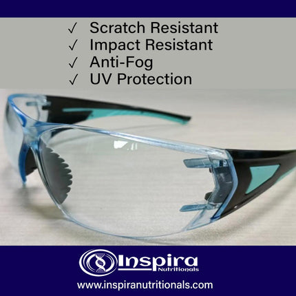 Safety Glasses Fashionable Light Blue Lens - Inspira Nutritionals