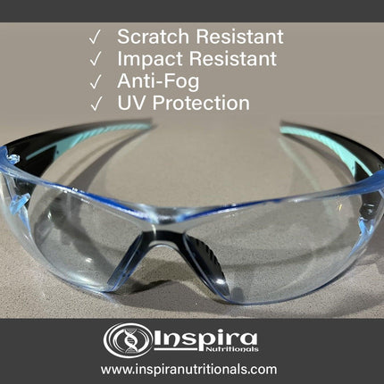 Safety Glasses Fashionable Light Blue Lens - Inspira Nutritionals
