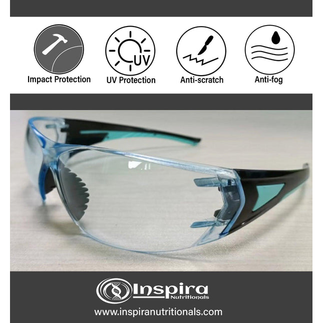 Safety Glasses Fashionable Light Blue Lens - Inspira Nutritionals