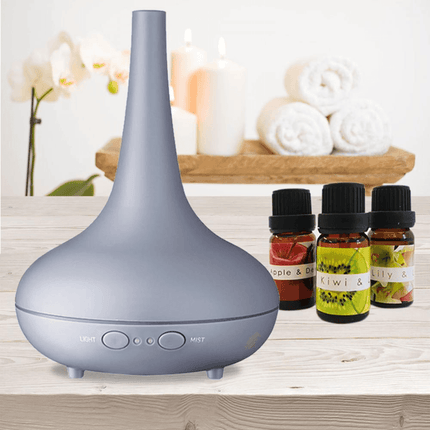Essential Oil Diffuser Ultrasonic Humidifier Aromatherapy LED Light 200ML 3 Oils - Inspira Nutritionals