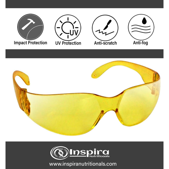 Safety Glasses Amber or Yellow Tint - Inspira Nutritionals